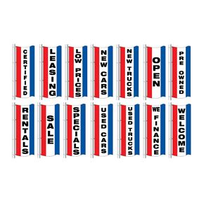 Double Face Vertical Slogan Drape Flags (3' x 8')