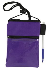 Dual Zipper Pocket Badge Holder/Passport Pouch