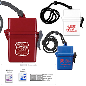 "EZ Carry Kit 1" 9 Piece First Aid Kit w/Breakaway & Adjustable Neck Lanyard