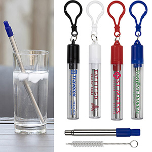 "Eco-Collapsible Straw" 8" Reusable Stainless Steel Straw