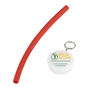 "Eco-Straw" 10" Reusable Silicone Straw (Overseas)