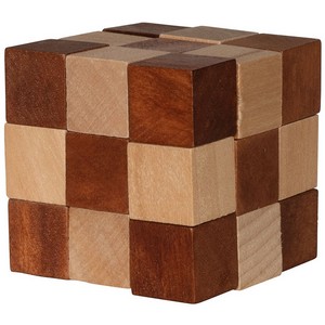 Elastic Cube Puzzle in Wood