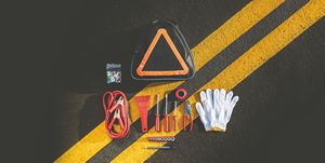 Emergency Roadside Kit in Triangular Shaped Tote Bag
