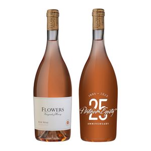 Etched Flowers RosÃ© Wine Bottle
