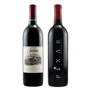 Etched Jordan Cabernet Alexander Valley Red Wine Bottle