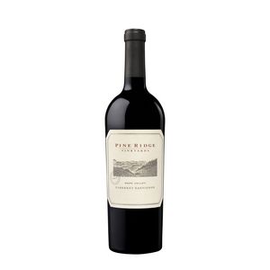 Etched Pine Ridge Cabernet Red Wine Bottle