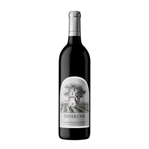 Etched Silver Oak Alexander Valley Cabernet Red Wine Bottle