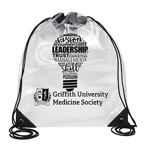 "Everest" Tall Clear Drawstring Cinch Pack Backpack