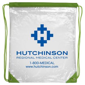 "Everest" Tall Clear Drawstring Cinch Pack Backpack