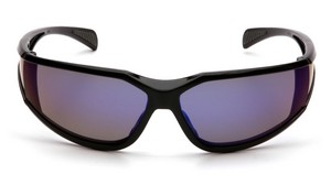 Glossy Black Frame with Blue Mirror Anti-Fog Lens