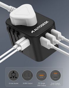 Expedition 4.0 - Universal Travel Adapter Featuring 35w USB-C Port