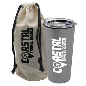 Explorer Tumbler - 18 Oz. Tumbler With Slide-Lid In A Reusable Cotton Bag
