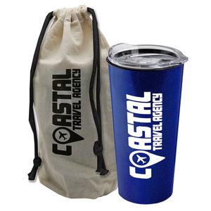 Explorer Tumbler - 18 Oz. Tumbler With Slide-Lid In A Reusable Cotton Bag