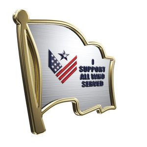 Express Bright Gold Flag Lapel Pin (1")