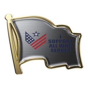 Express Bright Gold Flag Lapel Pin (1")