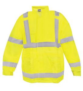 FR ANSI Class 3 Hi-Vis Lime 2-Piece Polyester/PU Rain Suit