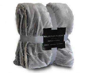 Faux Fur Throw - Gray