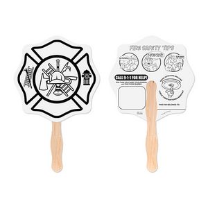 Fire Badge Shaped Hand Fan
