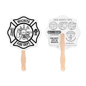 Fire Badge Shaped Hand Fan
