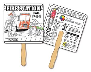 Fire Safety Coloring Hand Fan - FSC Certified