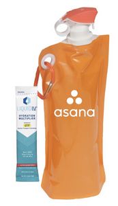 Foldable 27 Oz. Water Bottle w/Liquid IV Stick