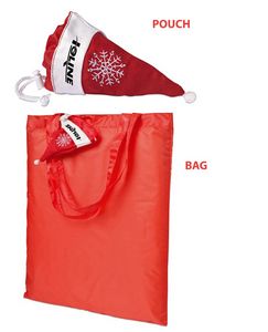Foldable Shopping Bag /W Christmas Hat Pouch