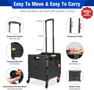 Foldable Shopping Cart With 4 Wheels