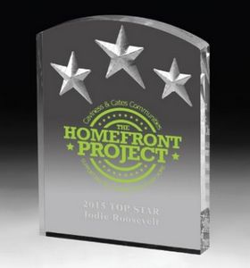 Freestanding Acrylic Award - 4 Color Process (5" x 6 1/2" x 3/4")