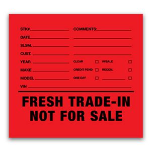 Fresh Trade In & Not For Sale Decals (Set of 100)