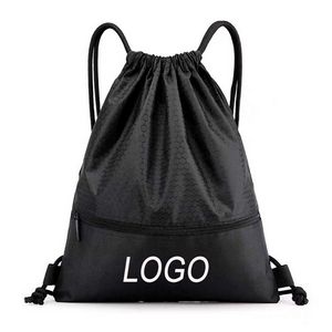 Front-Zip Drawstring Backpack