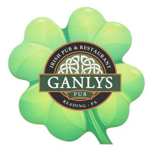 Full Color Process 40 Point Clover Pulp Board Coaster