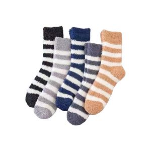 Fuzzy Socks With Woven Patch