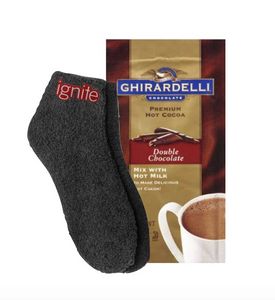 Fuzzy Socks with Ghirardelli Cocoa Pack