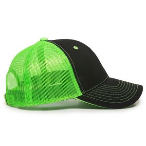 Garment Washed Trucker Hat w/Mesh Back