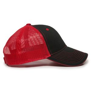 Garment Washed Trucker Hat w/Mesh Back
