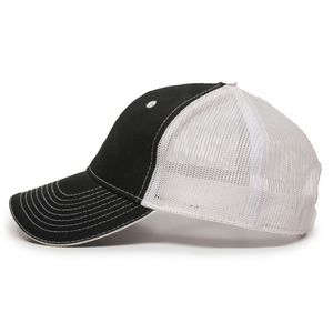 Garment Washed Trucker Hat w/Mesh Back