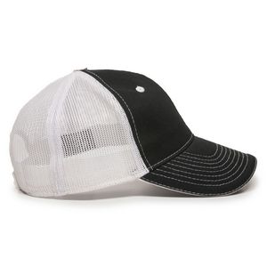 Garment Washed Trucker Hat w/Mesh Back