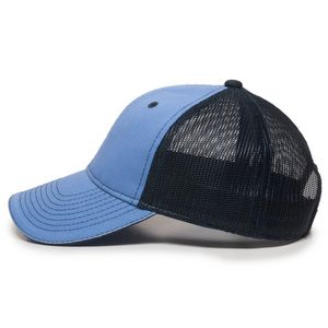Garment Washed Trucker Hat w/Mesh Back