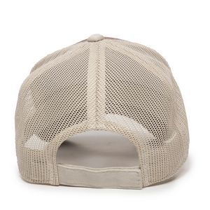 Garment Washed Trucker Hat w/Mesh Back