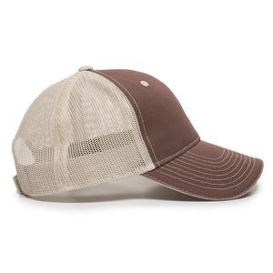 Garment Washed Trucker Hat w/Mesh Back