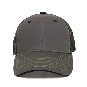 Garment Washed Trucker Hat w/Mesh Back