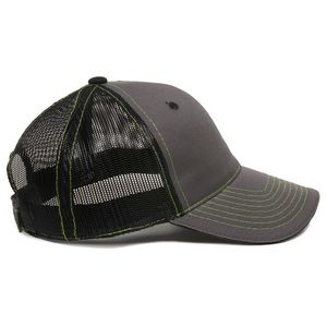 Garment Washed Trucker Hat w/Mesh Back