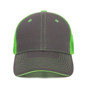 Garment Washed Trucker Hat w/Mesh Back