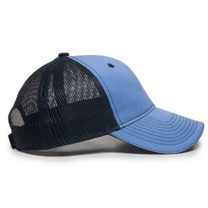 Garment Washed Trucker Hat w/Mesh Back