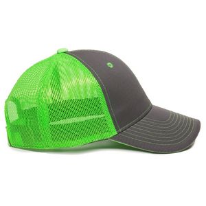 Garment Washed Trucker Hat w/Mesh Back