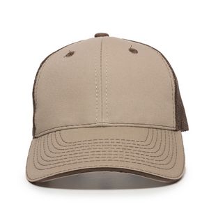 Garment Washed Trucker Hat w/Mesh Back