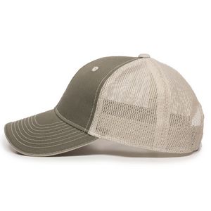 Garment Washed Trucker Hat w/Mesh Back