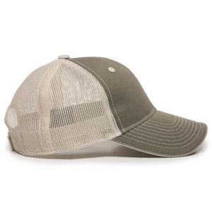 Garment Washed Trucker Hat w/Mesh Back