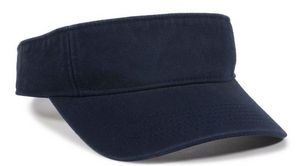 Garment Washed Visor w/Hook & Loop Back