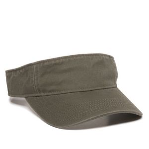 Garment Washed Visor w/Hook & Loop Back